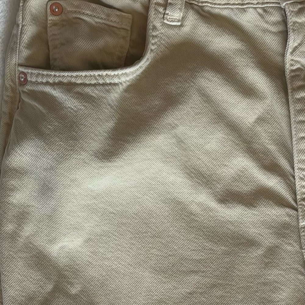 Anthropologie Pilcro The Annie Wide Leg Jean Neutral Cream Pants Size 28x28 - Picture 3 of 7